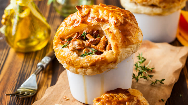 Mushroom puff pastry pot pie