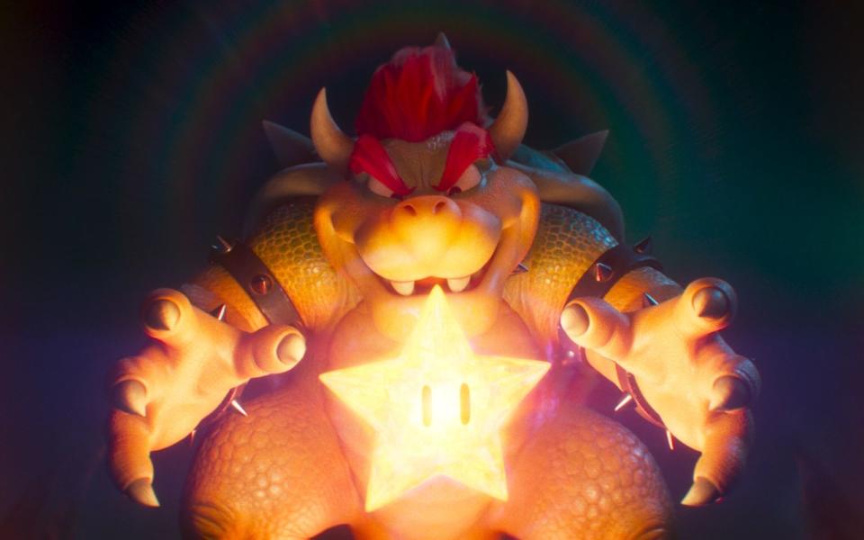 Nichts gegen Dennis Hopper, dieser Bowser ist trotzdem besser: Der Endgegner aller Endgegner möchte im neuen "Super Mario Bros. Film" das Pilz-Königreich zerstören. (Bild: Nintendo/Universal Studios)