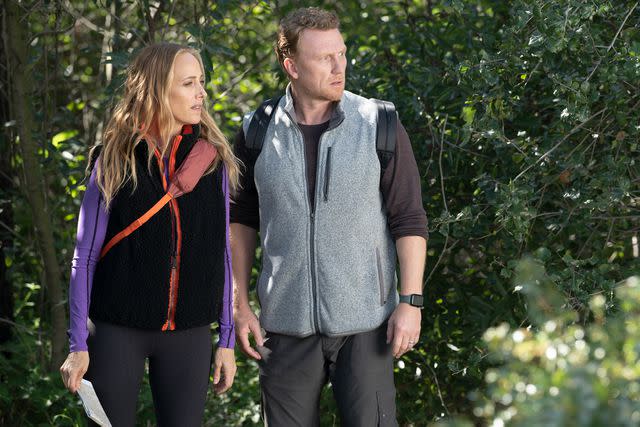 <p>Anne Marie Fox/Disney</p> Kim Raver and Kevin McKidd on 'Grey's Anatomy'.