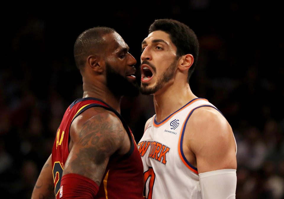 Enes Kanter leads the NBA in extracurrical physical confrontations. (Photo by Elsa/Getty Images)