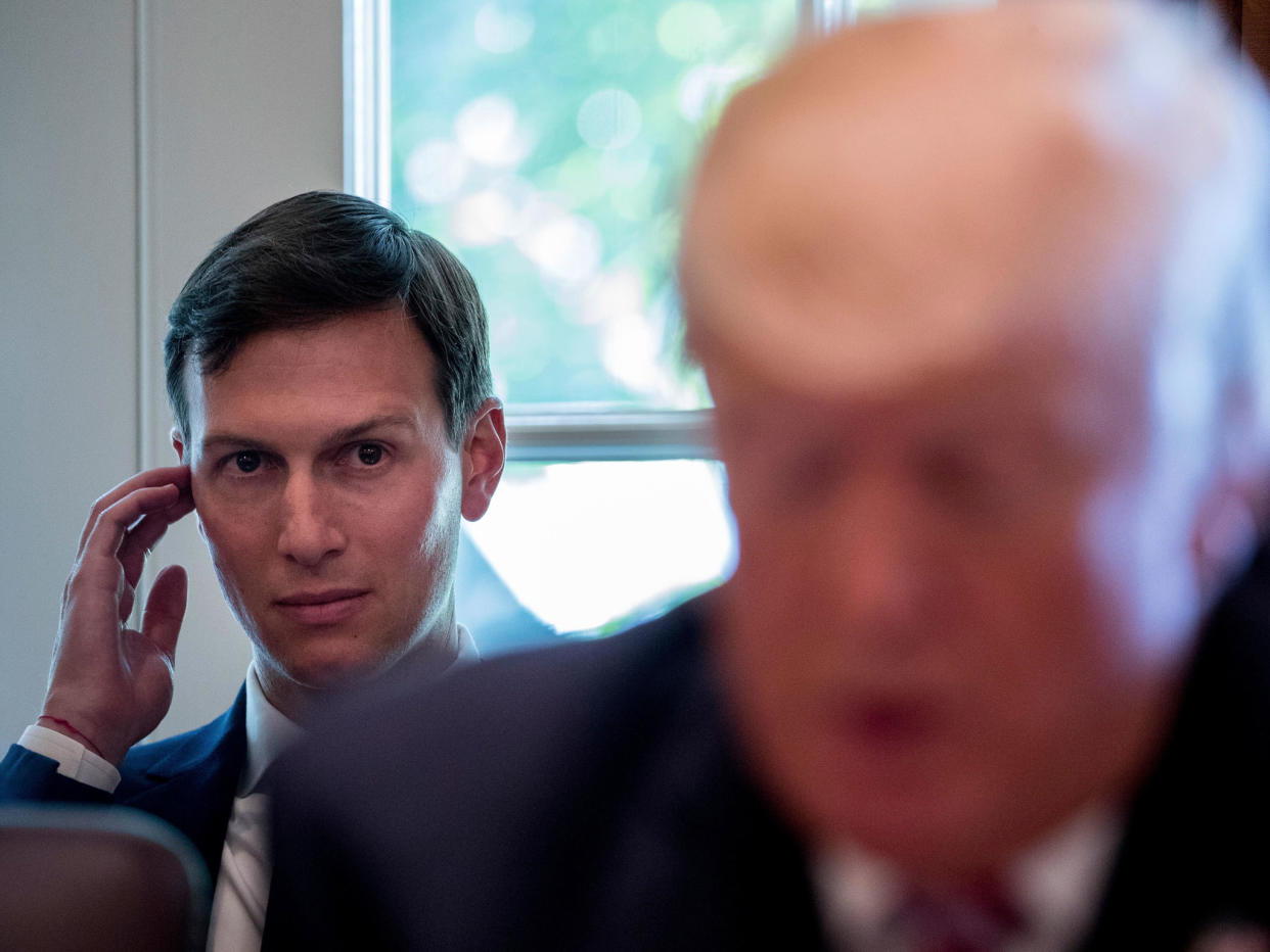 White House Senior Adviser Jared Kushner listens as President Donald Trump speaks during a Cabinet meeting: AP