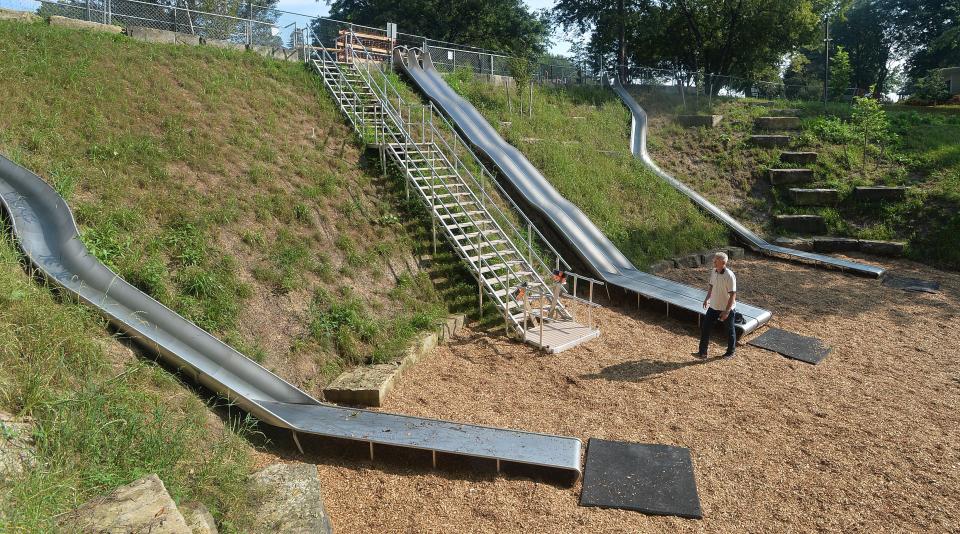 The Griff Slides at the Lake Erie Arboretum at Frontier Park are temporarily closed.