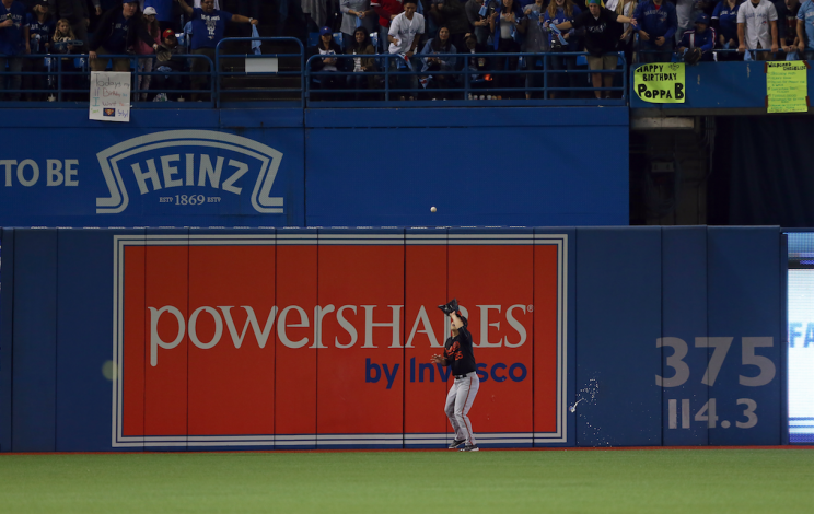 A fan threw a beer bottle at Orioles outfielder Hyun Soo Kim during Tuesday's AL wild-card game. (Getty Images/Alex Trautwig)