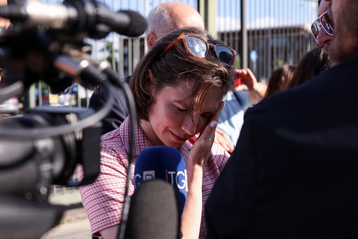 Amanda Knox reacciona el día del veredicto en el caso de calumnia en el Tribunal de Italia en Florencia (Reuters)