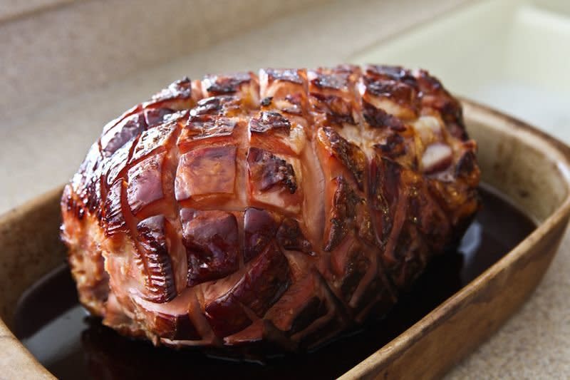 <strong>Get the <a href="http://steamykitchen.com/15072-cola-pineapple-glazed-ham-easter-recipe.html" target="_blank">Cola-Pineapple Glazed Ham recipe</a> from Steamy Kitchen.</strong>