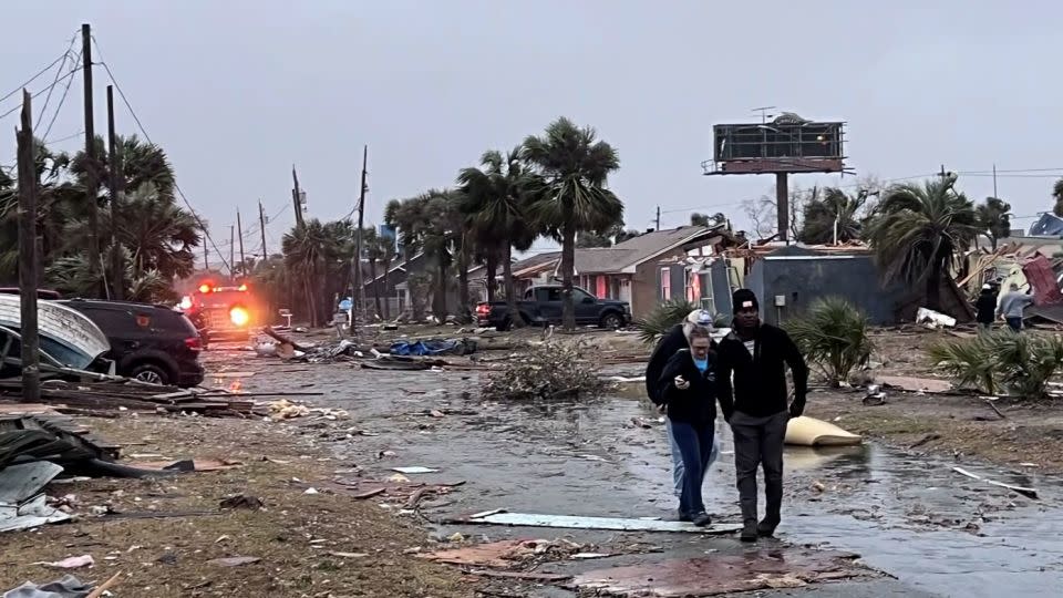 Storm damage is seen in Panama City Beach, Florida, on Tuesday. - WJHG