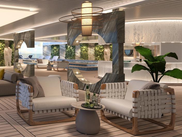 A rendering of Storylines' MV Narrative's aft marina lounge.