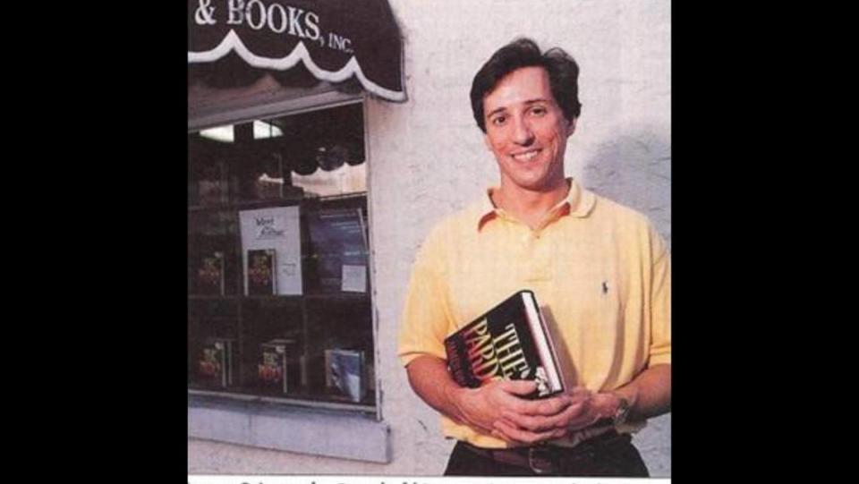 James Grippando, with his first book “The Pardon (a Jack Swyteck novel) that was published in 1994. Grippando is seen outside the former location for Books & Books in Coral Gables after he read from the novel.