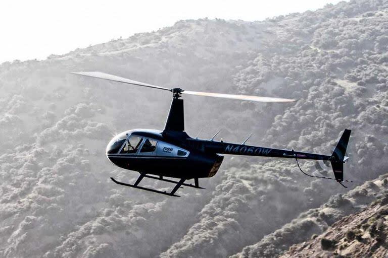 El helicóptero que transportaba a Piñera. (La Nación)