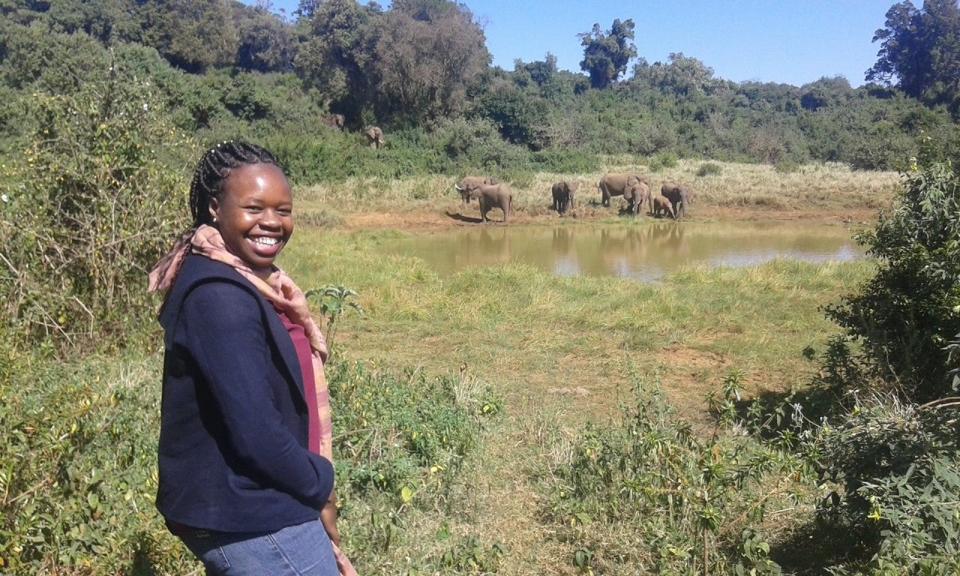 Harriet Njeri visiting a wildlife park in Kenya on her day offMike Pflanz/Space for Giants