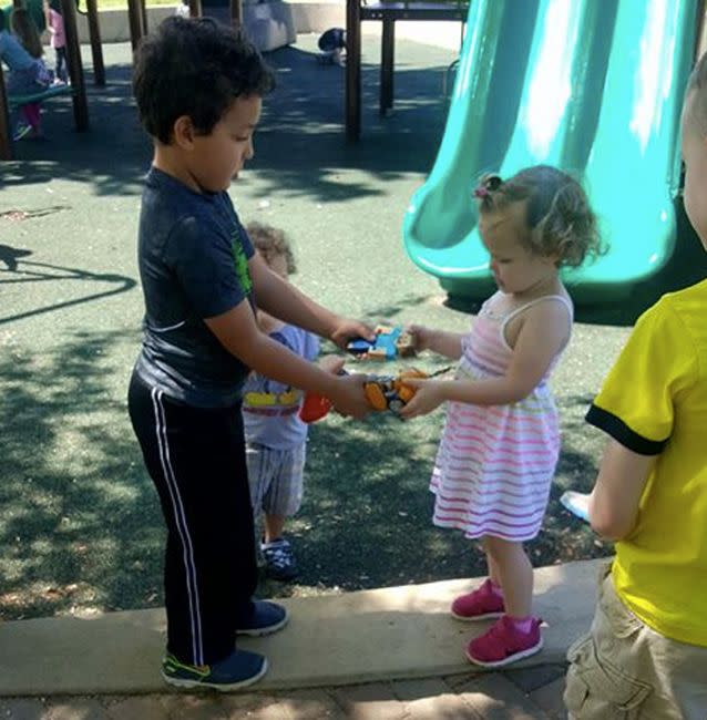 Ms Kolberg said her son Carson was approached by a number of children in the playground. Photo: Facebook / Alayna Kolberg