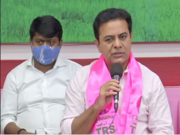 Telangana IT and Municipal Administration and Urban Development Minister KT Rama Rao. (Photo/ANI)