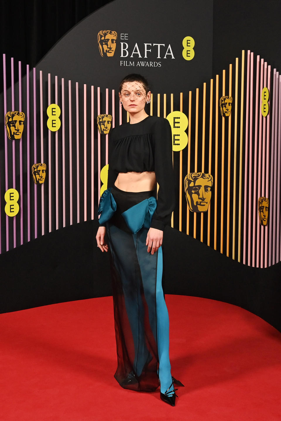 LONDON, ENGLAND - FEBRUARY 18: Emma Corrin attends the 2024 EE BAFTA Film Awards at The Royal Festival Hall on February 18, 2024 in London, England. (Photo by Alan Chapman/Dave Benett/Getty Images)