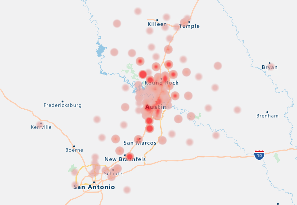 A heat map created by the Austin EMS Association shows where Austin-Travis County medics live. A survey by the union found that almost 78% don't live in Austin.