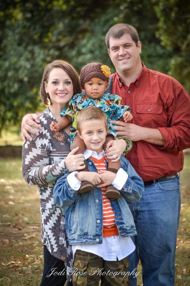 This is my family. Both of my children are adopted. They have truly been a blessing in our lives. This was our family fall photos in 2013