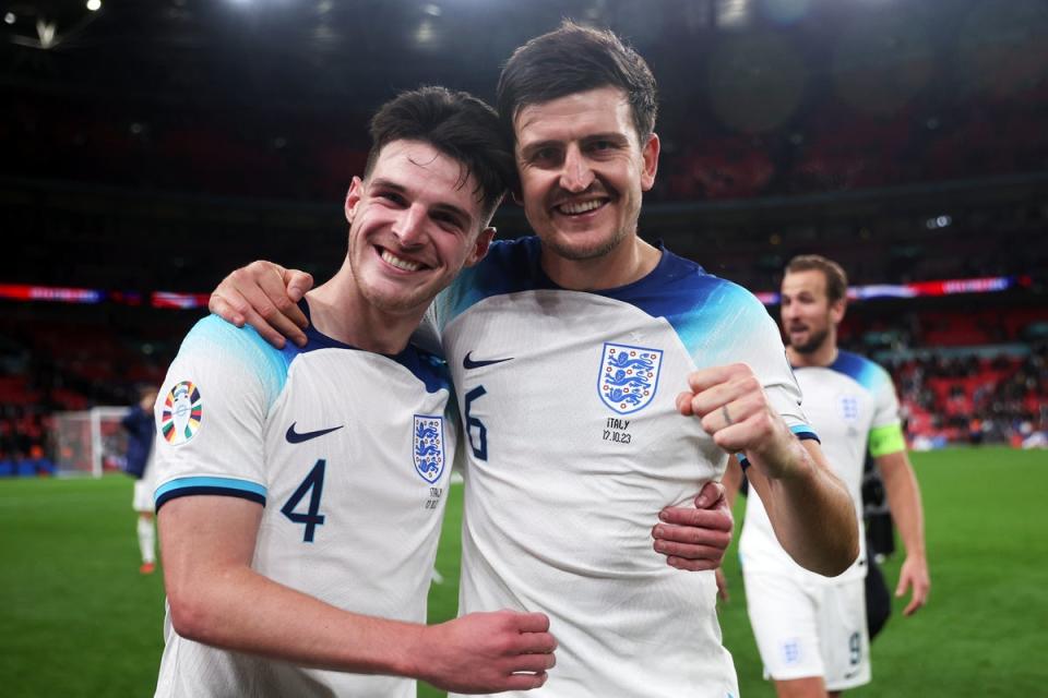 Maguire got a rare start after a difficult season at Manchester United (The FA via Getty Images)