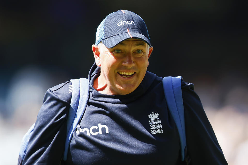 Chris Silverwood, pictured here during the Ashes series against Australia.