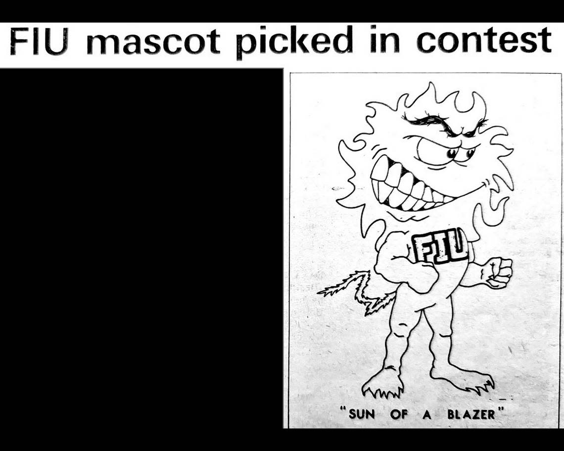 Jamee Houk still has a newspaper clipping of when her design was selected to be FIU’s mascot.