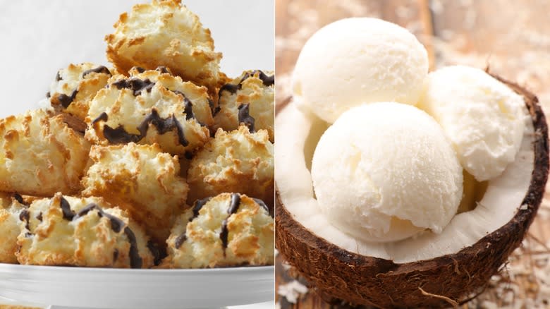 macaroons and coconut ice cream