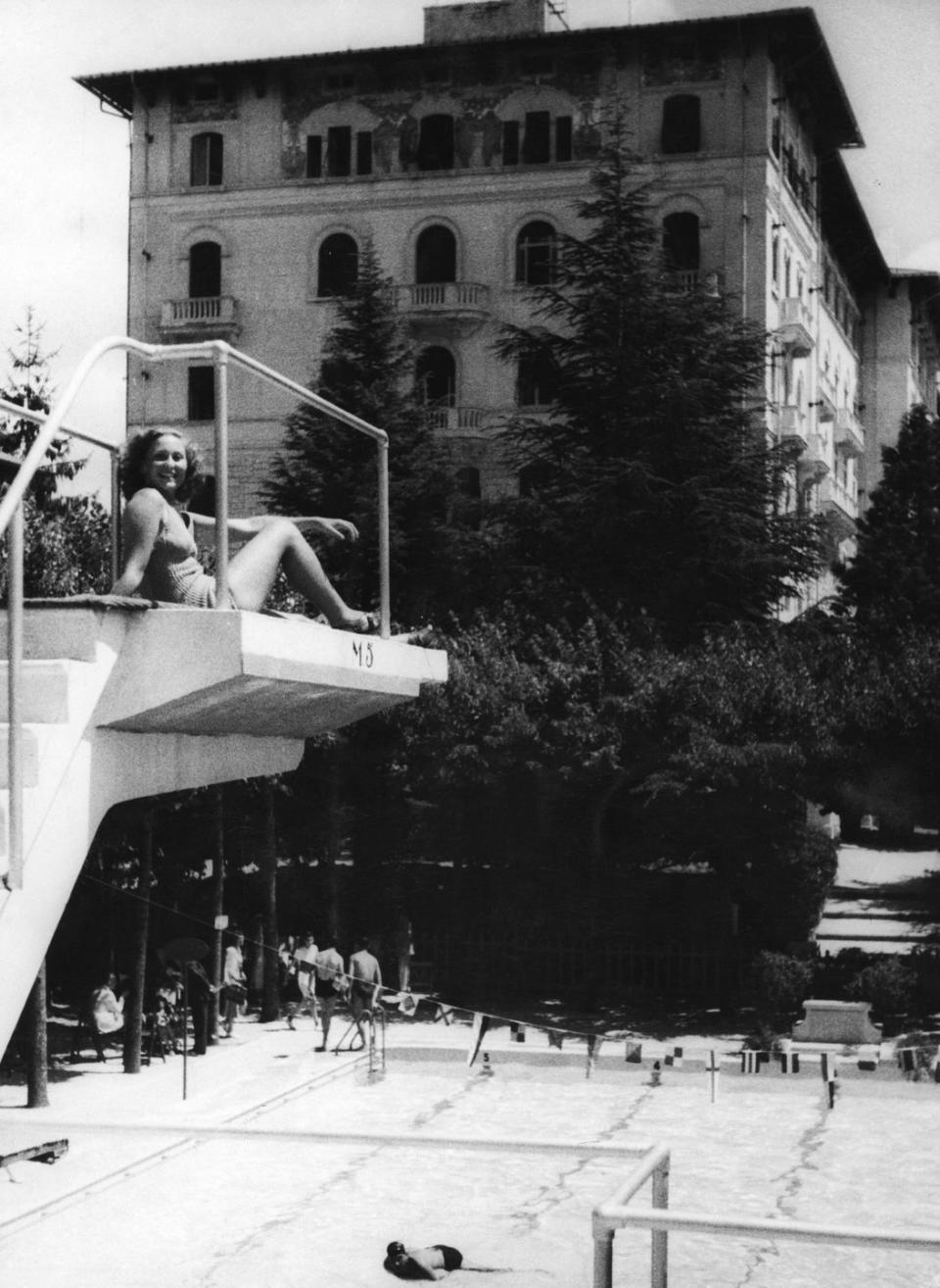 lazio palace of the source fiuggi and pool 1930