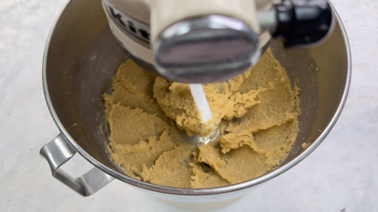 butter and sugar in stand mixer