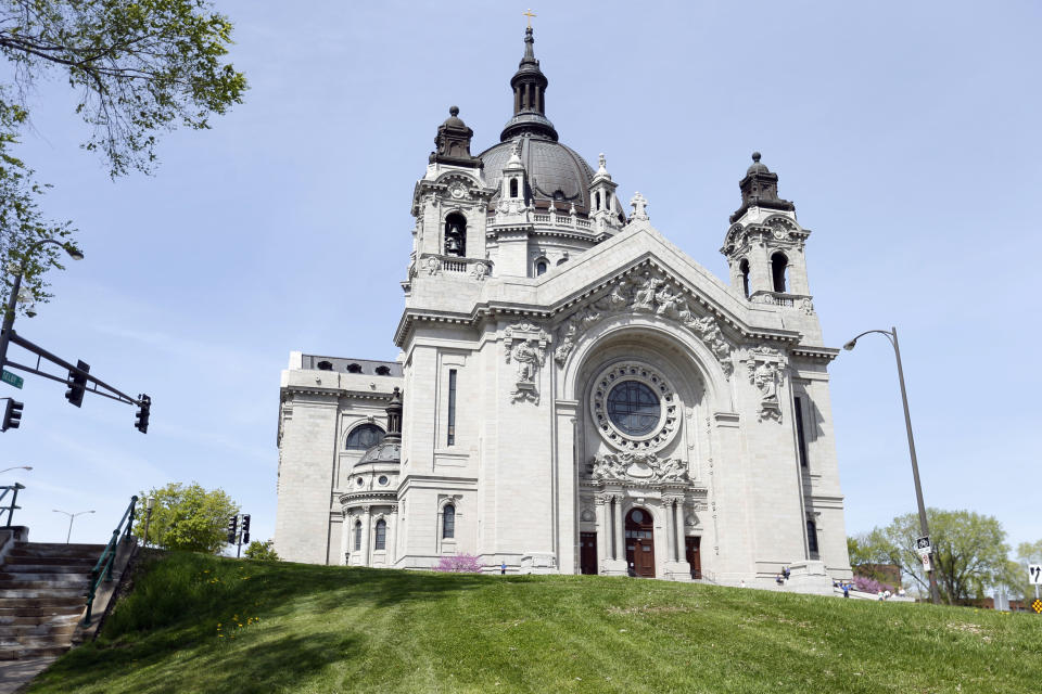 FILE - In this May 3, 2016 photo, the St. Paul Cathedral is pictured in St. Paul, Minn. It's been nearly three years since Minnesota opened a path for lawsuits by victims of long-ago childhood sexual abuse. A long Vatican investigation into misconduct allegations against Archbishop John Nienstedt, the former leader of the Archdiocese of Saint Paul and Minneapolis, concluded that he took “imprudent” actions but did not violate church law, the archdiocese announced Friday, Jan. 5, 2024. (AP Photo/Jim Mone, File)