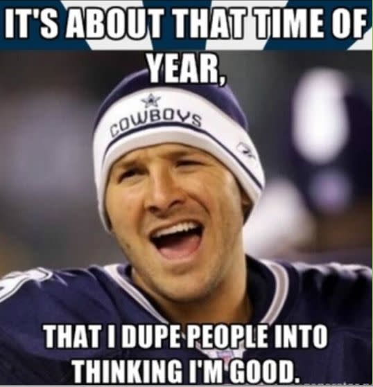 Romo was just good enough — and bad enough when it counted most — to fire up both ends of the sphere. (via Pinterest)