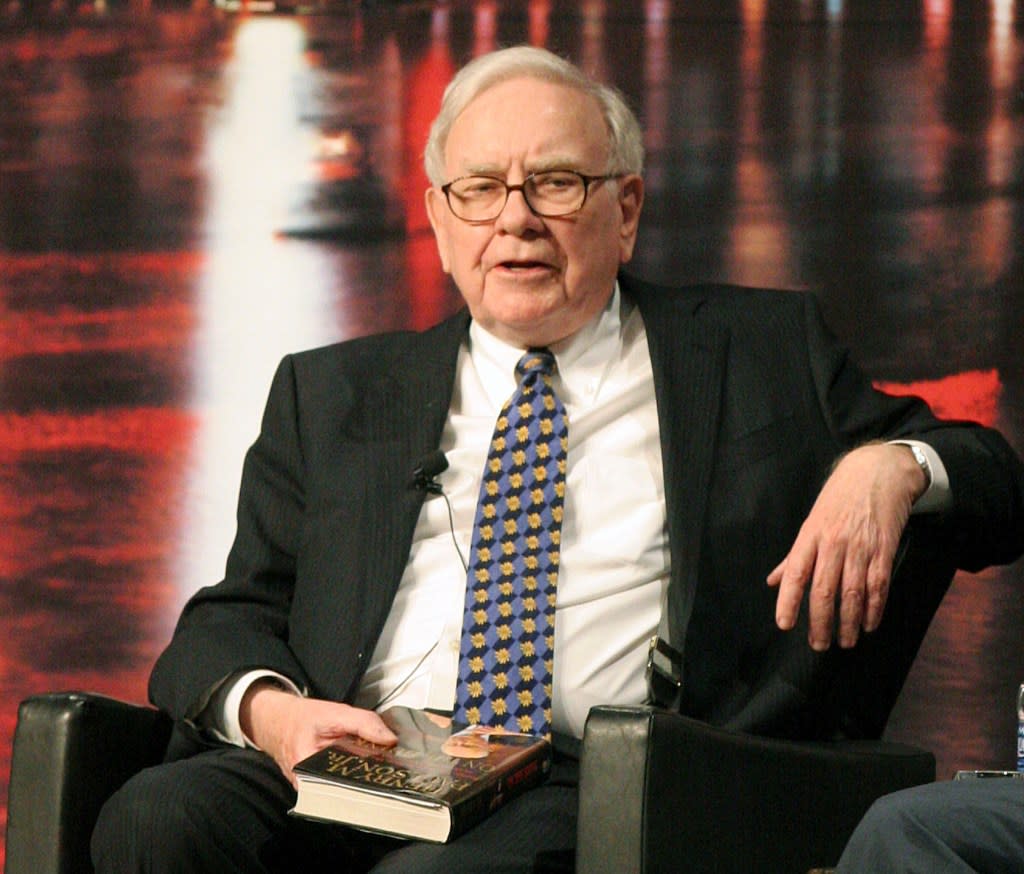 Warren Buffett, chairman and chief executive officer of Berkshire Hathaway Inc., speaks during a book promotion event with former U.S. Treasury Secretary Henry Paulson, in Omaha, Nebraska, U.S., on Tuesday, Feb. 9, 2010. Paulson said the U.S. government will be repaid for "every penny" of the funds it put into the country's banks. Photographer: Michelle Bishop/Bloomberg via Getty Images