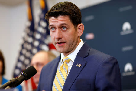 FILE PHOTO: Speaker of the House Paul Ryan (R-WI) speaks to the media after a House Republican conference on Capitol Hill in Washington, U.S., March 6, 2018. REUTERS/Joshua Roberts
