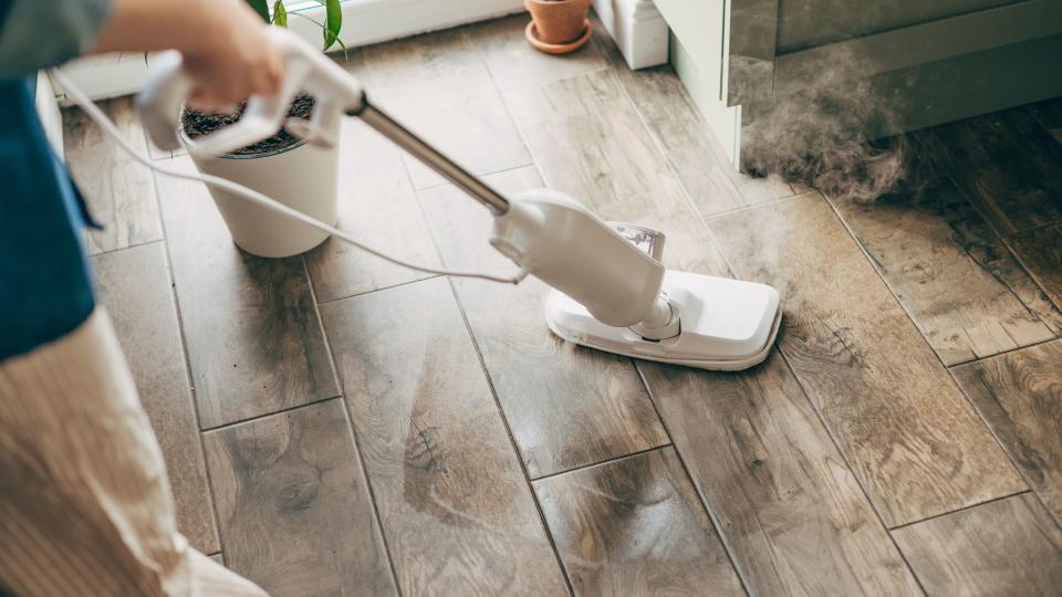 Cleaning with a steam mop