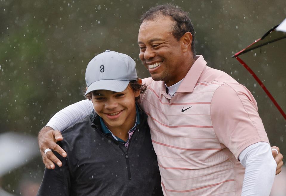 Tiger Woods and Charlie Woods at 2023 PNC Championship.