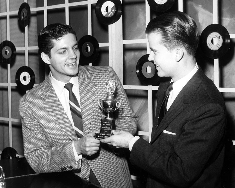 AMERICAN BANDSTAND, from left: Bill Hayes, Dick Clark, 1950s, (1952-1989).