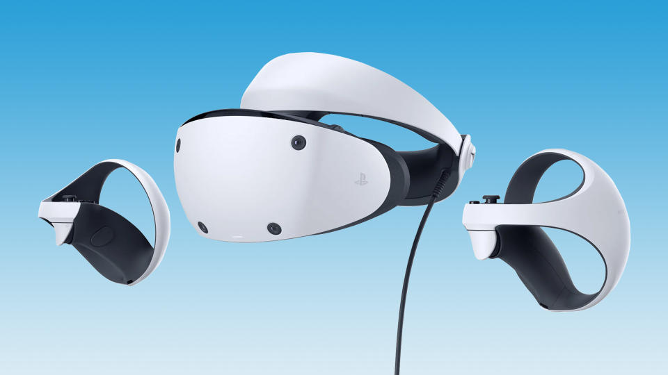  PSVR 2 headset and PSVR Sense Controllers 