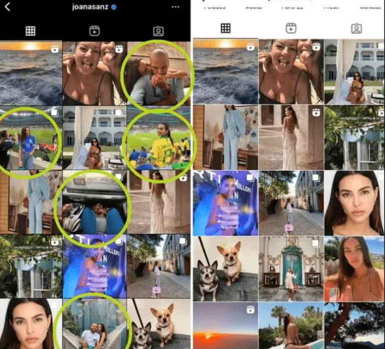 El antes y después del feed del Instagram de Joana Sanz
