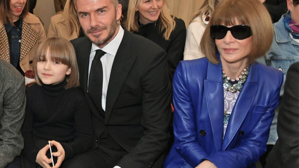 Harper Beckham was twinning with Anna Wintour at London Fashion Week. Source: Getty