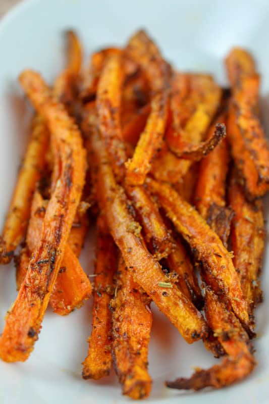 <p>The Food Hussy</p><p>Roasted carrots are great—but they take time—unless you’re making them in your air fryer. These air fryer carrot fries are a tasty and quick side dish for any meal!</p><p><strong>Get the recipe: <a href="https://www.thefoodhussy.com/air-fryer-carrot-fries" rel="nofollow noopener" target="_blank" data-ylk="slk:Air Fryer Carrot Fries;elm:context_link;itc:0;sec:content-canvas" class="link ">Air Fryer Carrot Fries</a></strong></p><p><strong>Related: <a href="https://parade.com/1311767/jocelyndelkadams/2022-air-fryer-recipes/" rel="nofollow noopener" target="_blank" data-ylk="slk:23 Best Air Fryer Recipes;elm:context_link;itc:0;sec:content-canvas" class="link ">23 Best Air Fryer Recipes</a></strong></p>