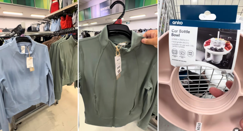 Dupes of big name brand products like Lululemon and Stanley are set to be popular gift options. Photo: TikTok/@amba_motto