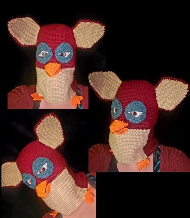 A Furby mask