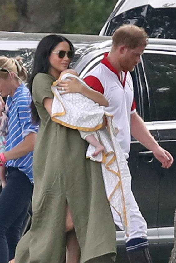 The Duke and Duchess of Sussex with their son Archie at the polo match (PAAndrew Matthews/PA Wire)