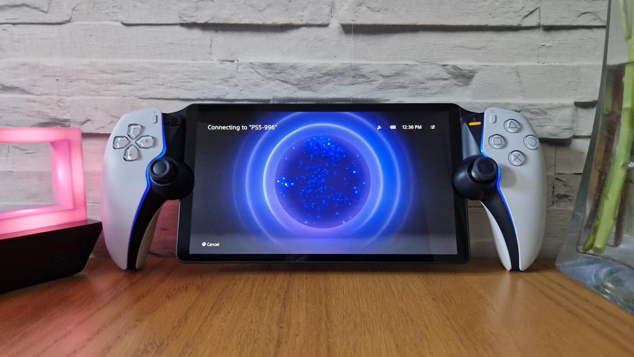  Image of the PlayStation Portal handheld gaming device. 