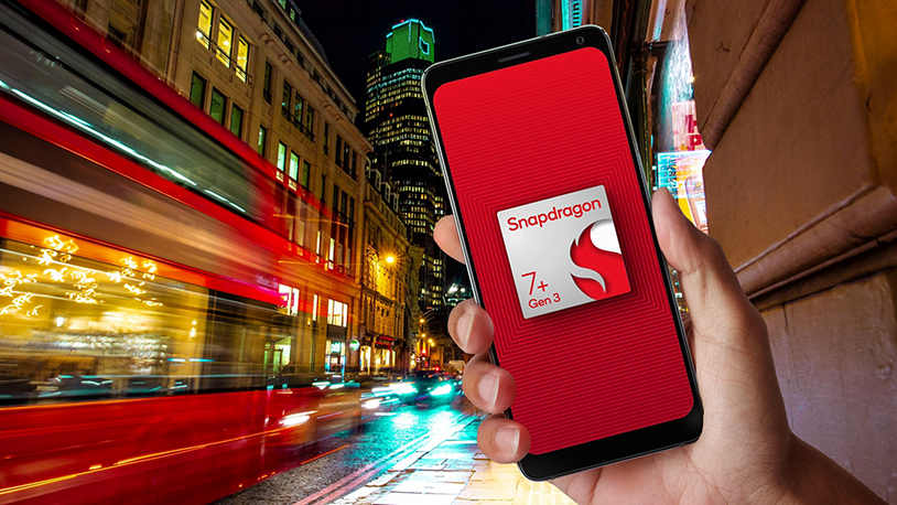  Qualcomm promotional image for Snapdragon 7 Plus Gen 3 . 