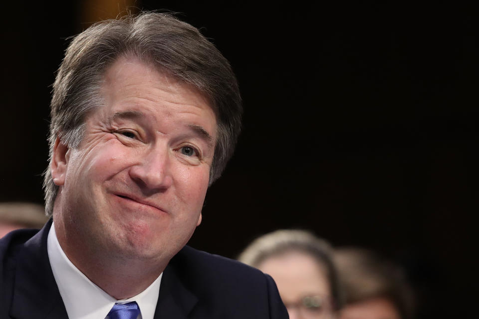 Supreme Court nominee Judge Brett Kavanaugh answers questions from Sen. Dick Durbin, D-Ill., during the second day of his Supreme Court confirmation hearings on Capitol Hill Thursday in Washington, D.C. (Photo: Win McNamee/Getty Images)