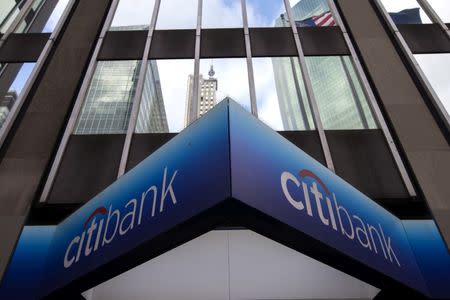 FILE PHOTO: A view of the exterior of the Citibank Corporate headquarters in the Manhattan borough of New York City, May 20, 2015. REUTERS/Mike Segar/File Photo