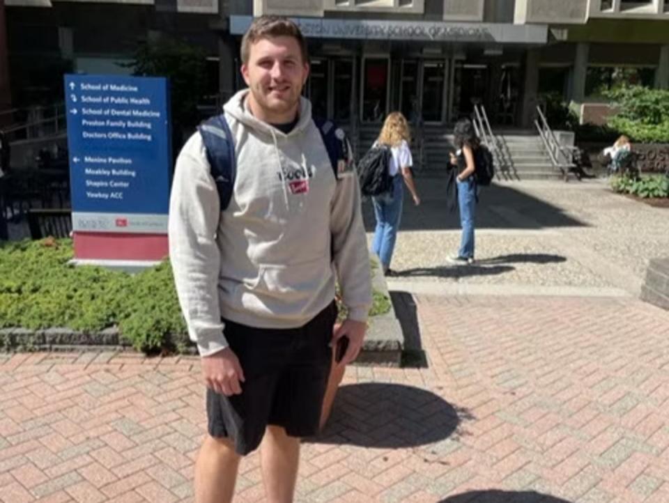 Jack Crowley, studying to be a doctor at Boston University, suffered a cardiac arrest at 15 when hit by a line drive at a batting cage (Jack Crowley)