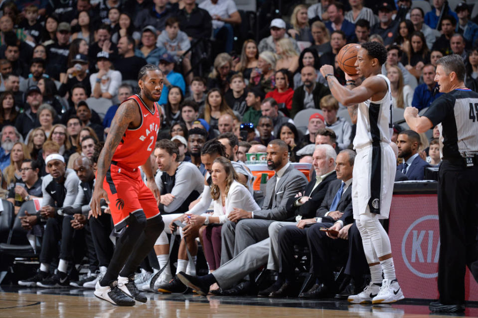 If Kawhi Leonard was hoping for even an ounce of love from the San Antonio crowd in his return, he left more than a little disheartened. (Getty)