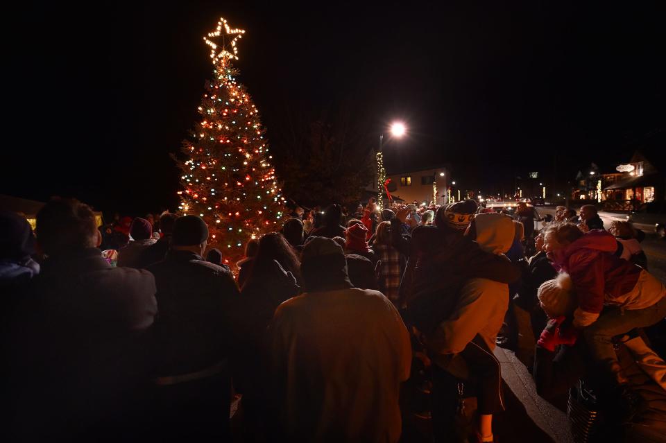 A crowd checks out the Christmas tree lighting at Harbor View Park during a past Holly Days celebration in Egg Harbor.