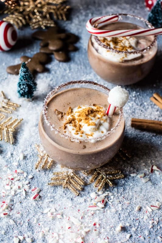<p>Half Baked Harvest</p><p>A drink that screams Christmas! A little chocolatey with ginger and peppermint tones too. </p><p><strong>Get The Recipe: <a href="https://www.halfbakedharvest.com/north-pole-cocktail/" rel="nofollow noopener" target="_blank" data-ylk="slk:The North Pole;elm:context_link;itc:0;sec:content-canvas" class="link ">The North Pole</a> <a href="https://www.halfbakedharvest.com/north-pole-cocktail/" rel="nofollow noopener" target="_blank" data-ylk="slk:Cocktail;elm:context_link;itc:0;sec:content-canvas" class="link ">Cocktail</a></strong></p>