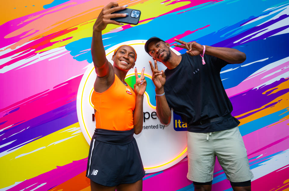 Jimmy Butler showed up to watch Coco Gauff play at the Miami Open in March.  (Robert Prange/Getty Images)