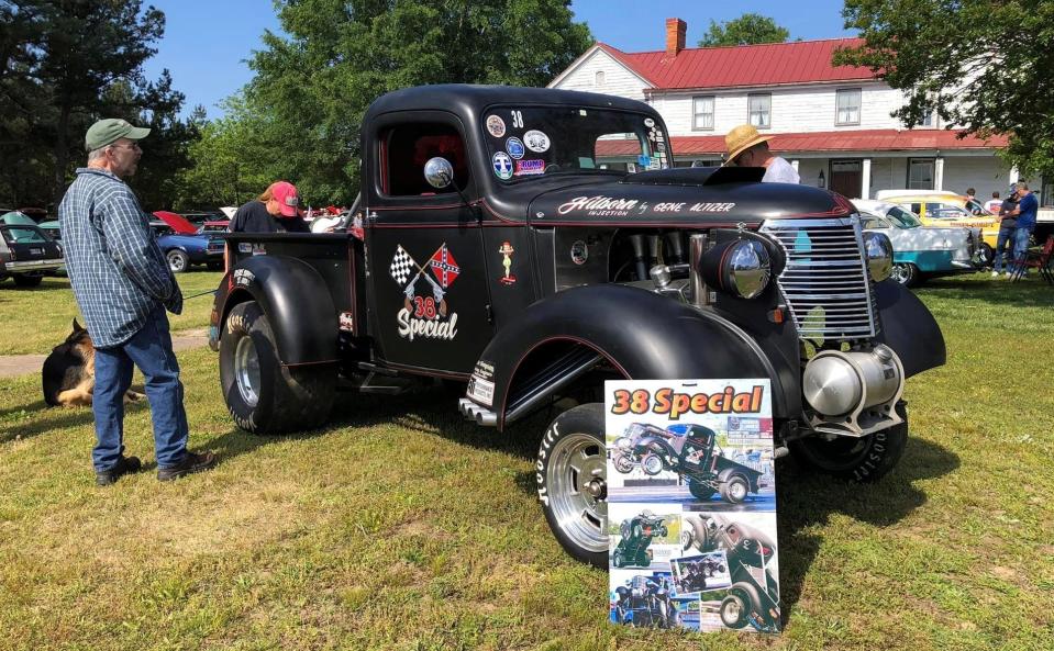 A 1938 Chevrolet gasser-style pickup owned by Rick and Terri Osburn of Appomattox at Old School Hot Rodders of Virginia Spring Cruise In in Sutherland on May 6, 2023.