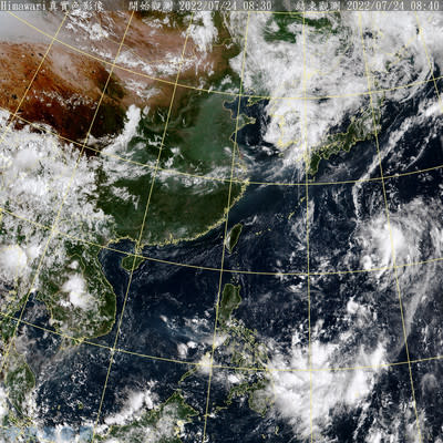 台灣上空晴朗無雲。（圖／中央氣象局）